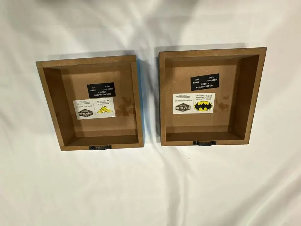Open Road Brands DC Comics Batman and Wonder Woman Pop Art Wood Box Signs Set